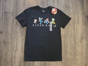 NWT Super Mario Bros Tshirt Mens Sz M Black Graphic Print NES - Bild 1 von 8