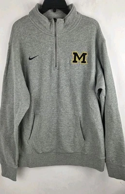 Nike Michigan Wolverines Mens XL 1/4 Zip Sweater Long Sleeve Gray - Image 1 of 4