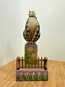 Jim Shore Heartwood Creek "Sleep Tight" Katze auf Grabstein Figur - Bild 1 von 6