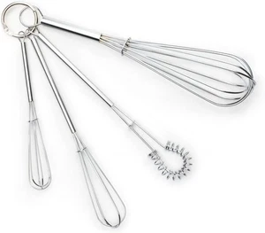 Fox Run Set of 4 Chrome-Plated Mini Whisks - Picture 1 of 2