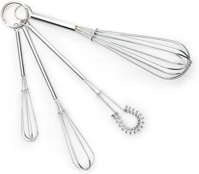 Fox Run Set of 4 Chrome-Plated Mini Whisks - Image 1 of 2