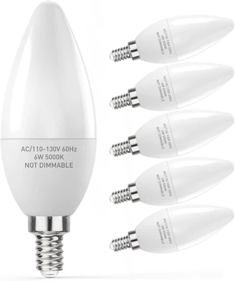 PARTPHONER E12 Base LED Light Bulbs B11 Candelabra Bulbs 60W Equivalent, Non-Dim - Image 1 of 4
