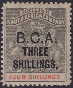 British Central Africa 1892 QV BCA Overprint BSAC 3sh on 4sh Mint SG18 cat £375 - Picture 1 of 2