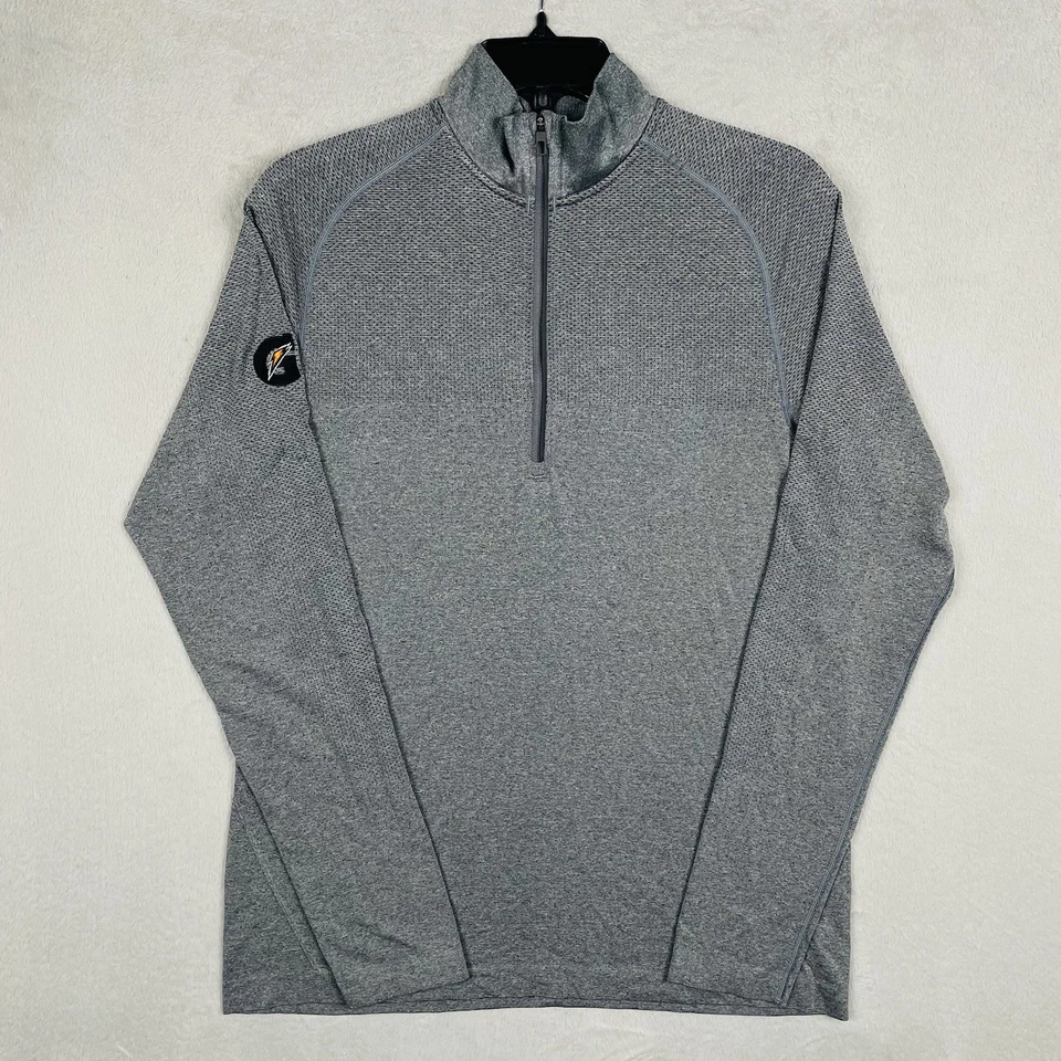 Lululemon Metal Vent Tech 1/2 Zip Mens Medium Gray Gatorade Logo Gym Wicking - Image 1 of 4