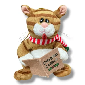 Kurt Adler Plüsch Katze Caroling Critters Weihnachtsschmuck Tabby funktionstüchtig musikalisch - Bild 1 von 6