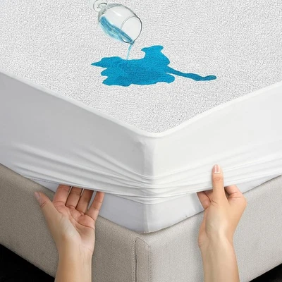 100% Waterproof Mattress Protector Extra Deep Matress Topper Fitted Sheet Covers - Image 1 of 4