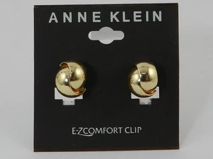 Anne Klein Gold-Tone Layered Huggie Clip On Earrings - Picture 1 of 2