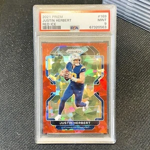 PSA 9 2021 Panini Prizm Justin Herbert Red Ice #169 Chargers - Bild 1 von 1