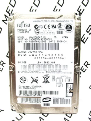 Fujitsu 80GB MHV2080AT CA06557-B35300C1 IDE Laptop Hard Drive - WIPED & TESTED - Image 1 of 4