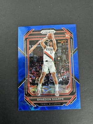2022-23 Panini Prizm Prizms Choice Blue Shaedon Sharpe RC /49 #250 - Image 1 of 2