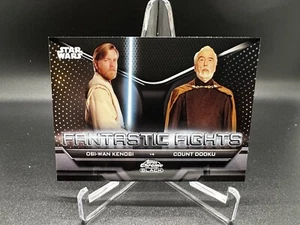 2023 Topps Star Wars Chrome Black Fantastic Fights Obi-Wan Vs Count Dooku FF-6 - Picture 1 of 3