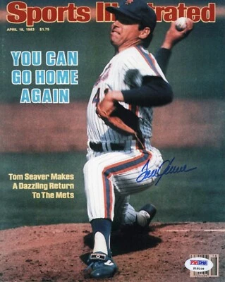 Tom Seaver Sports Illustrated Cover NY Mets Signed 8x10 Baseball Photo PSA COA! - Image 1 of 2