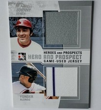 JOHNNY BENCH YONDER ALONSO 2011 In The Game Heroes & Prospects Jersey Dual Patch