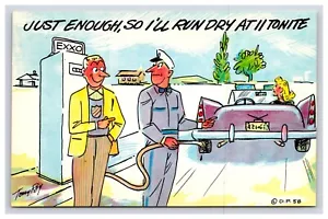 Postkarte: Humor: Gerade genug, damit ich heute Abend um 11 trocken laufen werde - Unposted - Bild 1 von 2