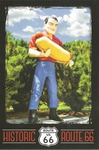 Postcard Illinois Atlanta Rte 66 "Tall Paul" Roadside Attraction Logan Cnty MINT - Picture 1 of 1