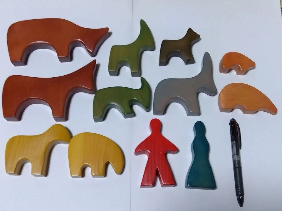 Antonio Vitali "Farm" 12-piece wooden toy game figure set, Germany - Image 1 of 3