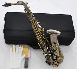 10% OFF High Grade Antique Alto Saxophone Sax High F# New Saxofon FERR SHIPPING - Picture 1 of 8