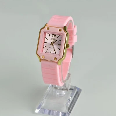 Kids Silicone Band Watch Quartz Analog Wristwatches Girls Lovely Pink Watches - Image 1 of 4