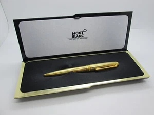 Montblanc Meisterstuck Solitaire Vermeil 925 Pinstripe Ballpoint Pen 23.5K Gold - Picture 1 of 22