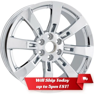 New 22" Replacement Chrome Alloy Wheel Rim for 2007-2014 Cadillac Escalade - Image 1 of 4