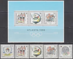 JUEGO Y ENVÍO DE LA AUTORIDAD PALESTINA SC #49-53,53A - JUEGOS OLÍMPICOS ATLANTA 1996 - Imagen 1 de 1