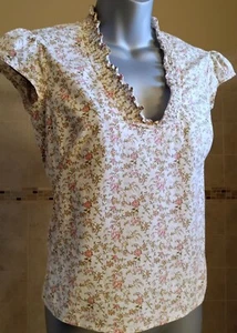 Blusa Top Floral BCBGMAXAZARA Cottage Core Costera Bohemia Talla XS - Imagen 1 de 8