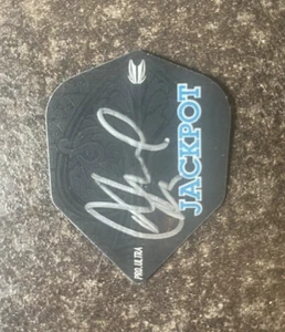 DARTS: ADRIAN LEWIS 'JACKPOT' SIGNED TARGET DART FLIGHT+COA **PROOF** - Bild 1 von 2