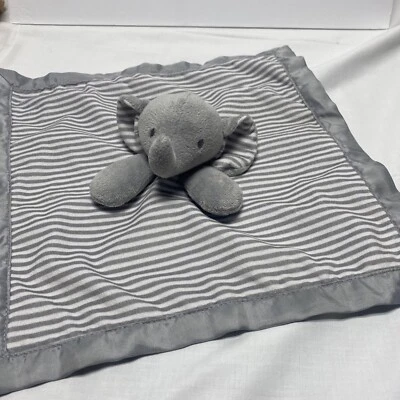 CIRCO Elephant Lovey Manta de Seguridad Gris Rayas Borde Satinado 14" Objetivo  Foto 1 de 4