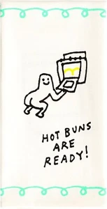 Toalla de plato Blue Q, Hot Buns Are Ready (con dibujos animados, vagabundo, riñonera). - Imagen 1 de 2
