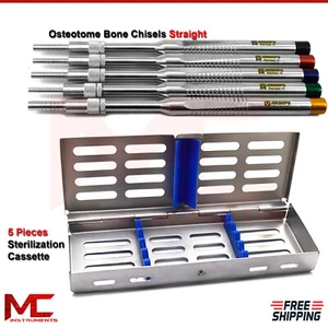 Surgical Instruments Orthopedic Dental Implant Surgery Chisels & 5 Pcs Cassette - Picture 1 of 4