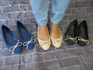 ANN MORE BRISTOL Jelly Ballerina Flats Women Jelly shoes Bow lace Slide cushion - Picture 1 of 13