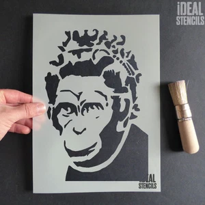 Banksy Queen Affe Schablone wiederverwendbar Wandkunst Dekor Graffiti ideale Schablonen Ltd - Bild 1 von 6