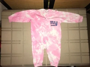 NY Giants Football Tie Dye Pink Pajama with Rhinestone Decoration - 6 Months - Picture 1 of 3