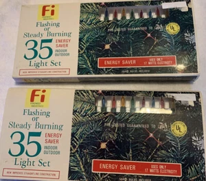 vintage christmas light strings 2 boxes of 35 CT in original box(K) - Picture 1 of 2