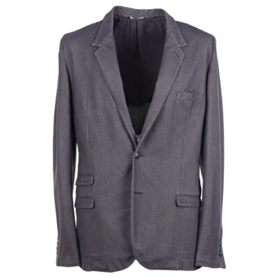 Dolce & Gabbana Dark Gray Stretch Knit Jersey Cotton Sport Coat 42R $2275 - Image 1 of 4