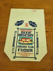 VINTAGE White Star Mills Flour Bag 5 lbs Advertising Staunton Virginia NOS P2c - Picture 1 of 4