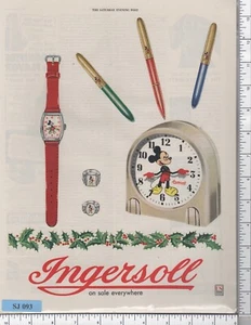 SJ093 Magazine Ad for Ingersoll Mickey Mouse Clock (1948) Saturday Evening Post - Picture 1 of 1