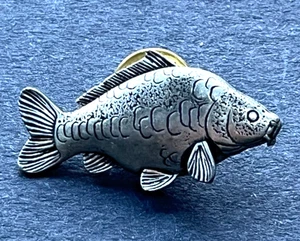 CARP Pewter Pin Badge Fishing Angling - Picture 1 of 2
