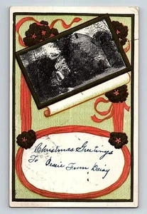 Weihnachtsfeiertag Gruß Postkarte Antik - Bild 1 von 2