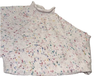 Vintage 80’s Stephano International White Speckled Sweater Rolled Neck Women’s L - Picture 1 of 8