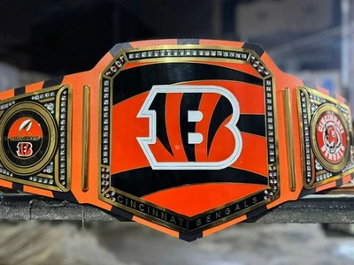 Cincinnati Bengals Tiger Fútbol Campeonato Título Cinturón Adulto Tamaño Latón 2mm Foto 1 de 4