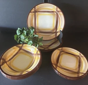 Vernonware "Organdie" 12-teiliges Set handbemalt Speiseteller Salat-/Dessertschalen - Bild 1 von 8