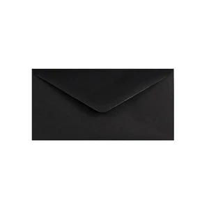 110 x 220 Black DL Envelope | Gummed | 120gsm V-Flap Black Envelope - Picture 1 of 3
