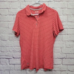 Adidas Climacool Damen Golf Poloshirt Größe XL korallenrosa meshartige Streifen - Bild 1 von 9
