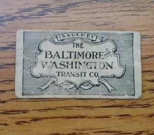 The Baltimore And Washington Transit Co. Rare 1896 - 1904 Ticket Wildwood Line - Picture 1 of 2