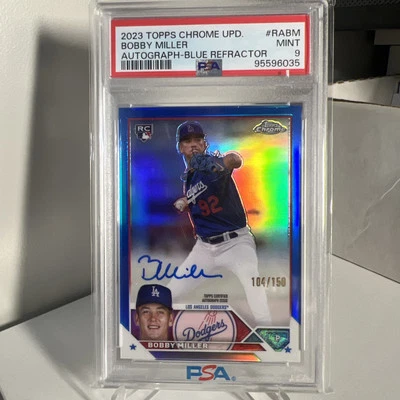 2023 Topps Chrome Update Series - Autographs Blue Refractor Bobby Miller /150  - Image 1 of 2