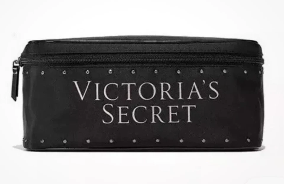 Victoria's Secret Negro Bling FUNDA DE TREN Bolsa de Maquillaje Bolsa de Viaje Juego de 3 piezas NUEVO Foto 1 de 1