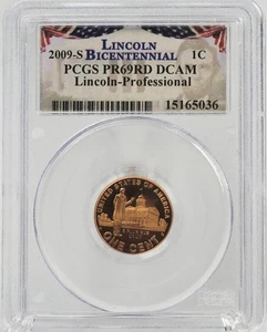 2009-S 1c Lincoln Bicentennial Professional PCGS PR69RD DCAM - Picture 1 of 6