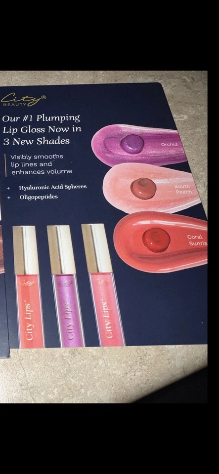 City Lips City Beauty SAMPLEs  Coral Sunrise, South Peach, Orchid Plumping Gloss - Image 1 of 1