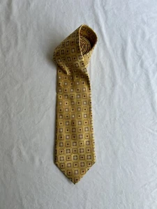 Canali Silk Necktie Yellow Purple 3.75 In Width 60 In Length Geometric Pattern - Picture 1 of 5